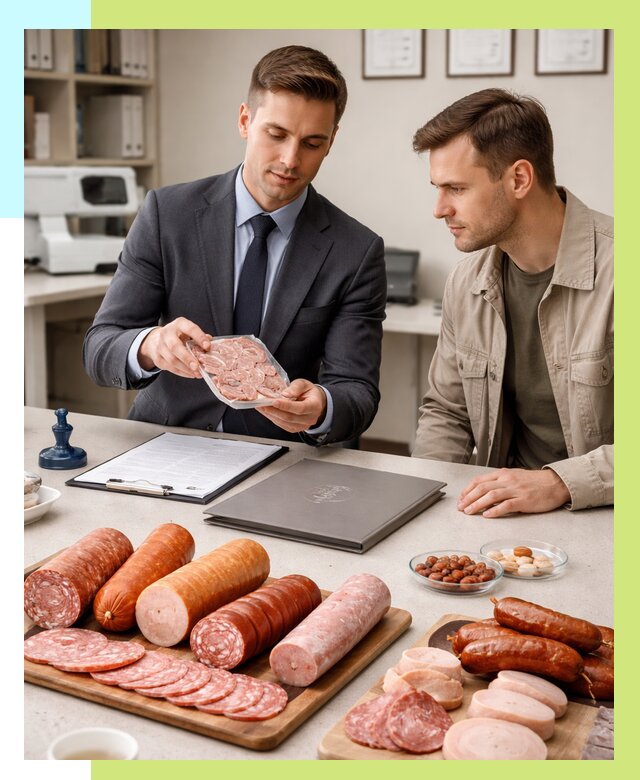 Сертификация колбасных изделий в Сыктывкаре от 7733 р. | Алешин-Скт